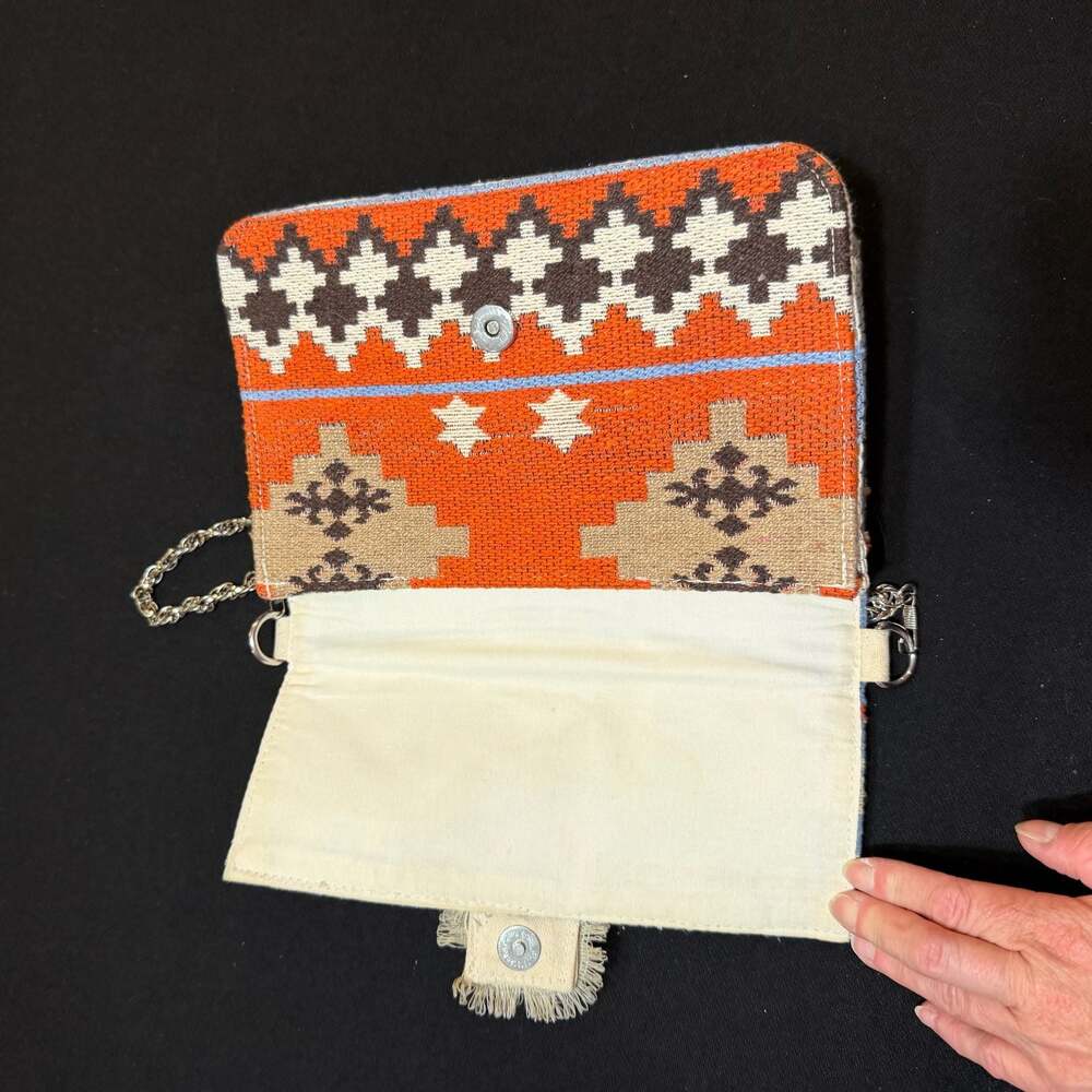 America & Beyond Southwestern Pattern Clutch Crossbody Bag Native American Style - Picture 8 of 16